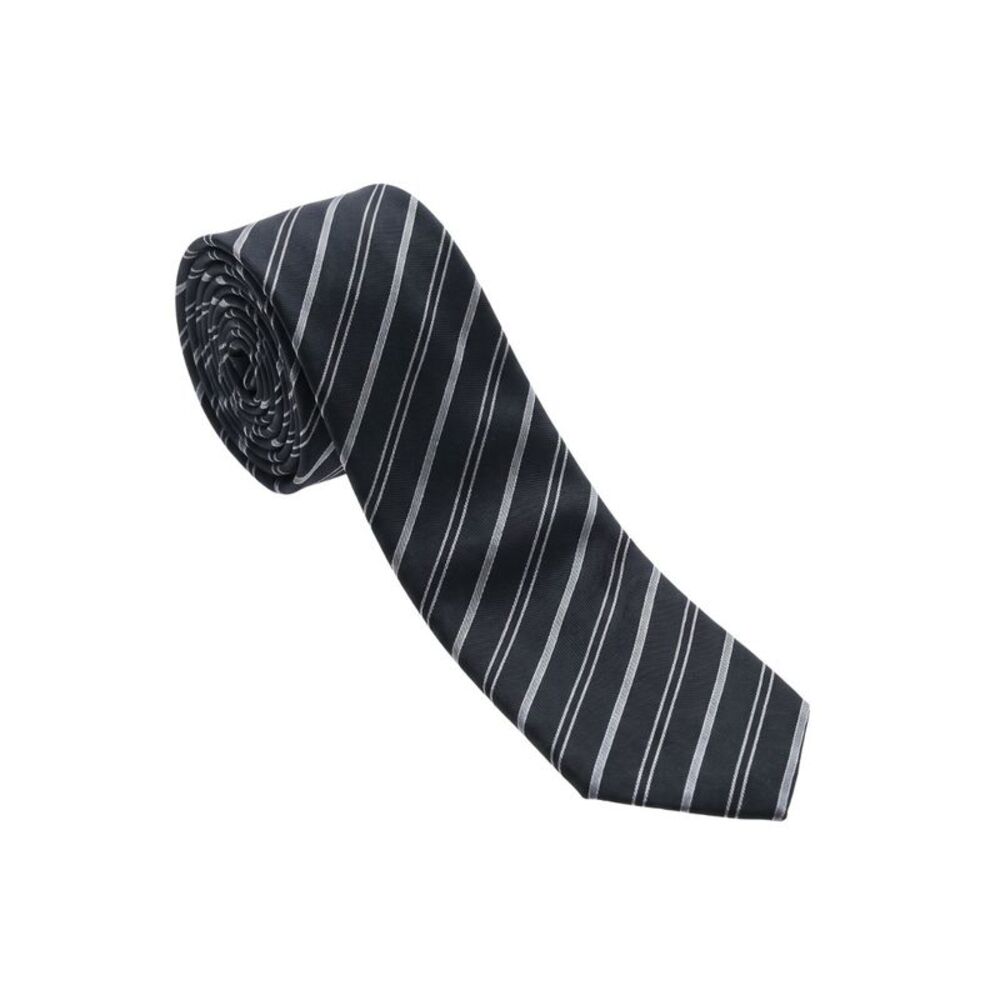 Armani Collezioni Mens Black / Gray Diagonal Stripe Neck Tie